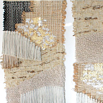 Триптих Геометрический гобелен бежевый Figurative Beige Wall Hangings варинант исполнения - 3 | Loft Concept в Челябинске