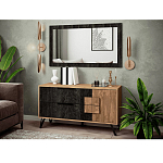 Зеркало настенное прямоугольное цвета угольный камень Stone Effect варинант исполнения - 2 | Loft Concept в Челябинске