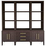 Модульный стеллаж Primo из трех составных элементов Темный орех варинант исполнения - 1 | Loft Concept в Челябинске