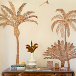 Обои с вышивкой ручной работы Deco Palms Raffia on linen варинант исполнения - 2 | Loft Concept в Челябинске
