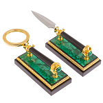 Настольный письменный набор из малахита с декором в виде лошади Leader Organizer варинант исполнения - 6 | Loft Concept в Челябинске