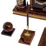 Настольный письменный набор с часами из природного камня обсидиана Royal Set варинант исполнения - 5 | Loft Concept в Челябинске