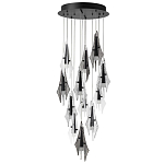 Люстра каскадная с 12-ю рельефными прозрачными плафонами Glass Pod  варинант исполнения - 4 | Loft Concept в Челябинске