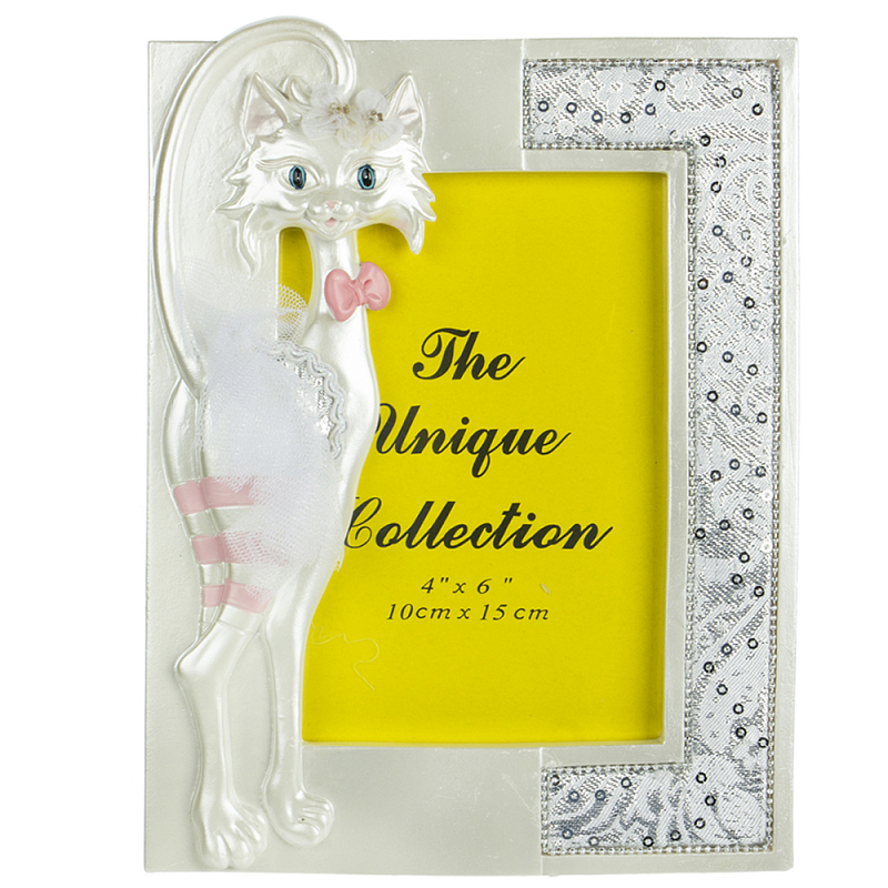 Фоторамка детская Childhood Corner Pink Cat Серебряный в Челябинске | Loft Concept 