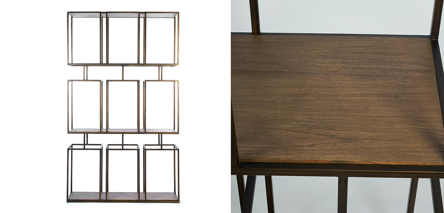 Стеллаж Bronx metal & mahogany Стеллаж Bronx metal & mahogany - Loft-Concept в Челябинске