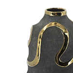 Ваза с золотыми акцентными полосами на черном матовом фоне Accent Tape варинант исполнения - 4 | Loft Concept в Челябинске