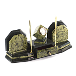 Настольный письменный набор из змеевика с часами и таблетницей Successful Leader варинант исполнения - 2 | Loft Concept в Челябинске