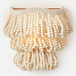 Настенный светильник с подвесками из деревянных бусин молочного цвета Wooden Beads Wall Lamp варинант исполнения - 5 | Loft Concept в Челябинске