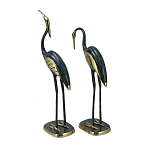 Статуэтка бронзовая пара Журавли синие Bronze Birds варинант исполнения - 2 | Loft Concept в Челябинске