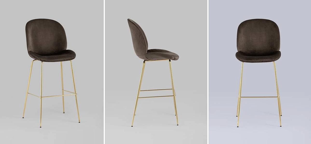 Барный Стул Коричневый Велюр Vendramin Chair Барный Стул Коричневый Велюр Vendramin Chair - Loft-Concept в Челябинске