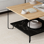 Стол журнальный с квадратной столешницей и полкой MARBO LOTUS варинант исполнения - 2 | Loft Concept в Челябинске