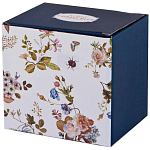 Кружка синяя из фарфора с рисунком цветов 400 мл Garden Whisper Porcelain Set  варинант исполнения - 2 | Loft Concept в Челябинске