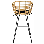 Стул барный с ротанговым плетением Half Bar Chair with Wicker с подлокотниками варинант исполнения - 5 | Loft Concept в Челябинске
