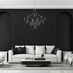 Люстра с тонким металлическим каркасом цвета хром Quasar варинант исполнения - 5 | Loft Concept в Челябинске