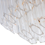 Люстра подвесная многослойная с прозрачными хрустальными трубками и золотистым каркасом Hexagon Tube Light варинант исполнения - 3 | Loft Concept в Челябинске