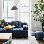 Трехместный диван темно-синий Campion Deep Blue Sofa варинант исполнения - 4 | Loft Concept в Челябинске