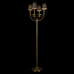 Торшер с металлическим основанием бронзового цвета с черными конусовидными абажурами Dignity варинант исполнения - 2 | Loft Concept в Челябинске