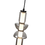 Подвесной светильник из дымчатого стекла цилиндрической формы с чёрным металлическим основанием Hiding secrets варинант исполнения - 6 | Loft Concept в Челябинске