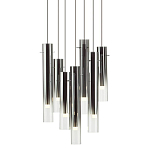 Люстра каскадная с 7-ю цилиндрическими плафонами из стекла Luminous Cylinders варинант исполнения - 1 | Loft Concept в Челябинске