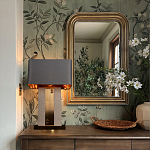 Настольная лампа с основанием из натурального камня c серым прямоугольным абажуром Lapis Tiburtinus варинант исполнения - 5 | Loft Concept в Челябинске