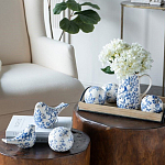  Набор керамических шаров с синей росписью Oriental Blue & White Ornament Vases варинант исполнения - 4 | Loft Concept в Челябинске