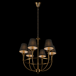 Люстра на металлическом основании бронзового цвета с 6-ю черными конусовидными абажурами Dignity варинант исполнения - 5 | Loft Concept в Челябинске