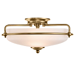 Потолочный светильник со стеклянным плафоном на изогнутых кронштейнах Quoizel  варинант исполнения - 11 | Loft Concept в Челябинске