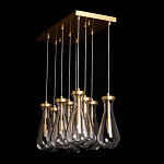 Люстра с 9-ю прозрачными стеклянными плафонами в форме капли Lucid Rain  варинант исполнения - 9 | Loft Concept в Челябинске