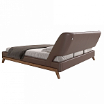 Кровать двуспальная с изголовьем из экокожи шоколадно-коричневого цвета Modern Look варинант исполнения - 3 | Loft Concept в Челябинске