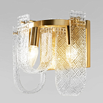 Бра с металлическим основанием золотого цвета и хрустальными подвесками Textured Glass варинант исполнения - 4 | Loft Concept в Челябинске