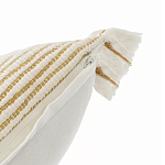 Чехол на подушку горчичного цвета с бахромой и объемным узором Ethnic mix варинант исполнения - 3 | Loft Concept в Челябинске