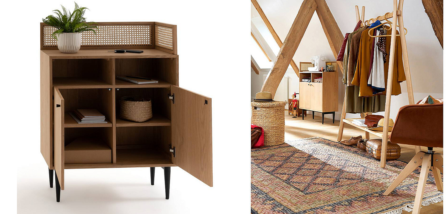 Комод из дуба и ротанга Agnar Wicker Chest of drawers Комод из дуба и ротанга Agnar Wicker Chest of drawers - Loft-Concept в Челябинске
