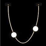 Подвесной светильник в форме дуги с белыми шарообразными плафонами Flos Wireline Lighting варинант исполнения - 3 | Loft Concept в Челябинске