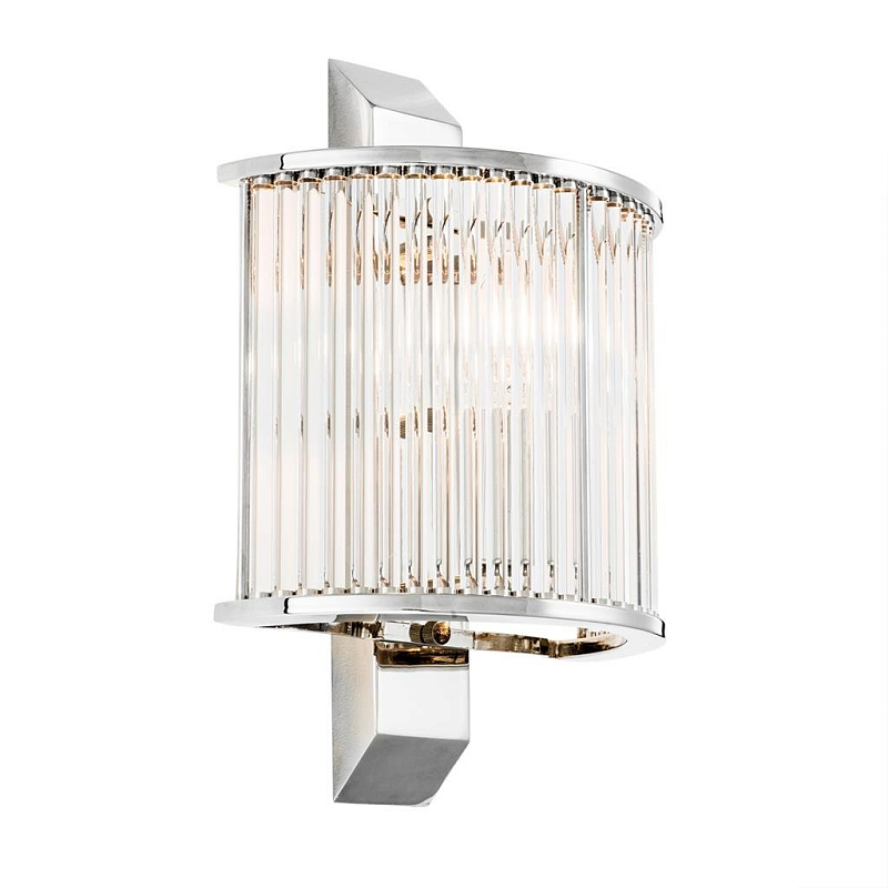 Бра Wall Lamp Oakley Nickel Никель Прозрачное Стекло Бра Wall Lamp Oakley Nickel Никель Прозрачное Стекло в Челябинске | Loft Concept