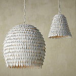 Подвесной светильник белый металлический в форме купола White Natural Lines варинант исполнения - 3 | Loft Concept в Челябинске