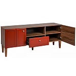 ТВ-тумба красная из массива бука с 2-мя дверками и ящиком Wenge Light варинант исполнения - 4 | Loft Concept в Челябинске