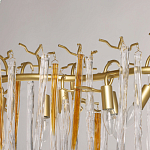 Люстра линейная золотого цвета с декоративными ветвями и длинными стеклянными подвесками в форме сосулек Droplet Chandelier варинант исполнения - 8 | Loft Concept в Челябинске