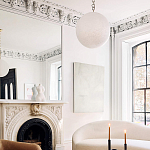 Подвесной светильник в форме шара из белого текстурного стекла Atmosphere варинант исполнения - 4 | Loft Concept в Челябинске