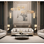 Люстра из 3-х колец с текстурной огранкой Reflection of Reality варинант исполнения - 3 | Loft Concept в Челябинске