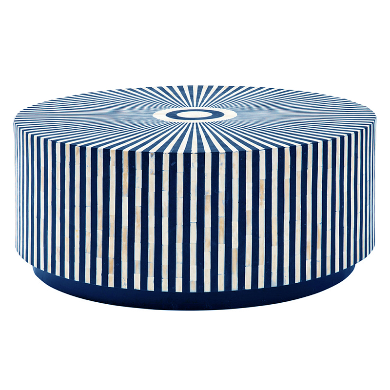 Стол журнальный Mandika Bone Inlay Coffee Table blue Синий Голубой в Челябинске | Loft Concept 