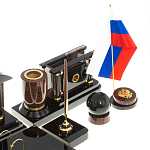 Настольный письменный набор с часами из природного камня обсидиана Peace Contract варинант исполнения - 5 | Loft Concept в Челябинске