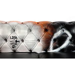 Диван Честерфильд граффити graffiti Orange Sofa натуральная кожа варинант исполнения - 8 | Loft Concept в Челябинске