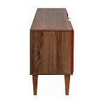 ТВ-тумба красная из массива бука с 2-мя дверками и ящиком Wenge Light варинант исполнения - 3 | Loft Concept в Челябинске