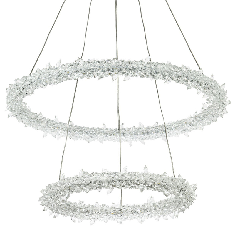 Многоярусная кольцевая люстра с хрустальным декором Gilbertine Crystals Two Rings Chandelier Латунь Прозрачный Многоярусная кольцевая люстра с хрустальным декором Gilbertine Crystals Two Rings Chandelier Латунь Прозрачный в Челябинске | Loft Concept