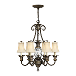 Люстра с 7-ю кремовыми текстильными абажурами Hinkley варинант исполнения - 7 | Loft Concept в Челябинске