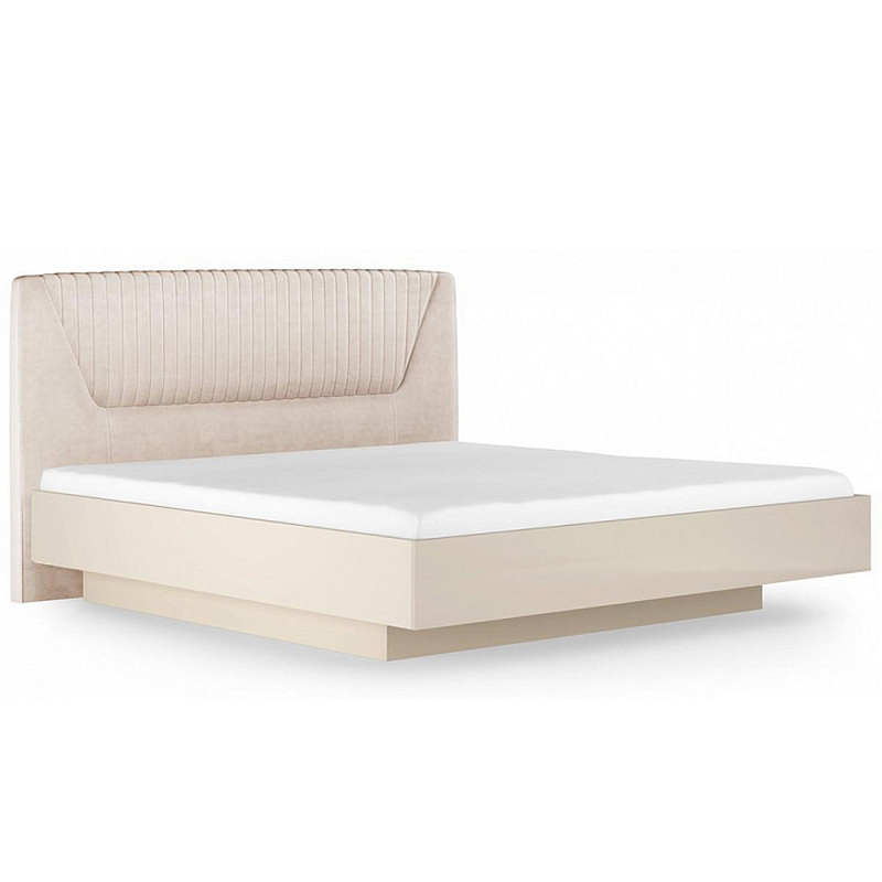 Кровать двуспальная с подъёмным основанием Satin Furniture Бежево-серый Кровать двуспальная с подъёмным основанием Satin Furniture Бежево-серый в Челябинске | Loft Concept