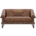 Двухместный диван Duncan винтажная коричневая кожа варинант исполнения - 1 | Loft Concept в Челябинске