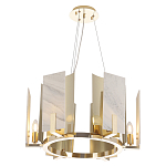 Люстра подвесная круглая с мраморными прямоугольными вставками и золотым основанием Диаметр 55 см Marble square Chandelier варинант исполнения - 1 | Loft Concept в Челябинске