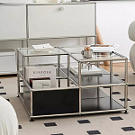 Дизайнерский журнальный стол квадратный с полками Akydy варинант исполнения - 2 | Loft Concept в Челябинске