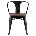 Черный глянцевый стул с сиденьем из натурального дерева TOLIX варинант исполнения - 2 | Loft Concept в Челябинске